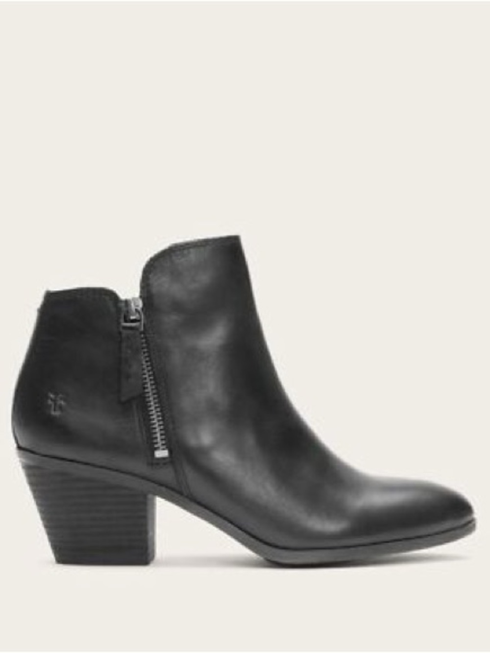 FRYE Women's Black Leather Judith Ankle Boot with Side Zip Size 8